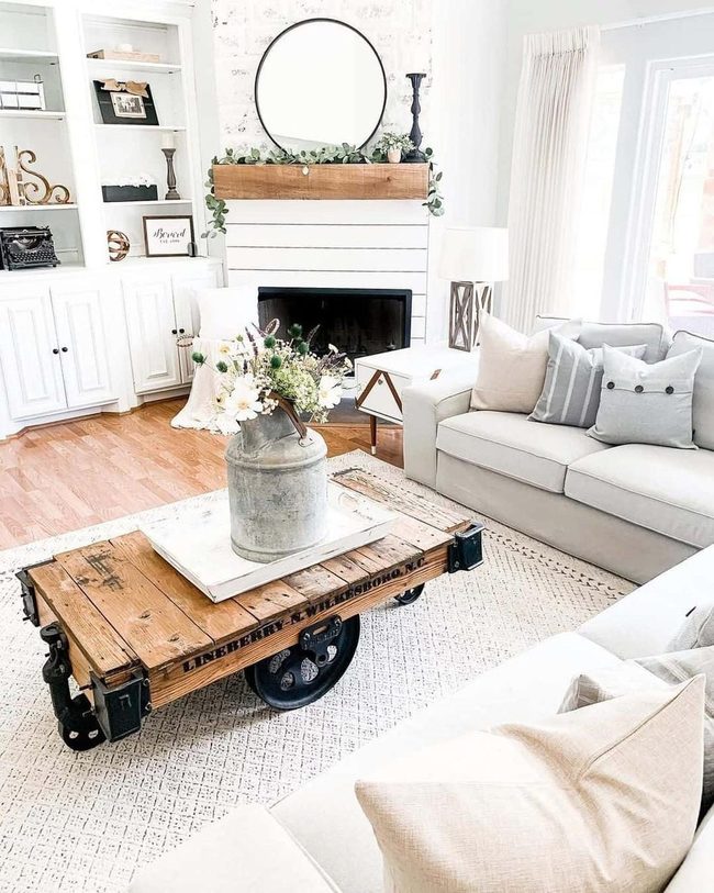 White Shiplap Fireplace Statement
