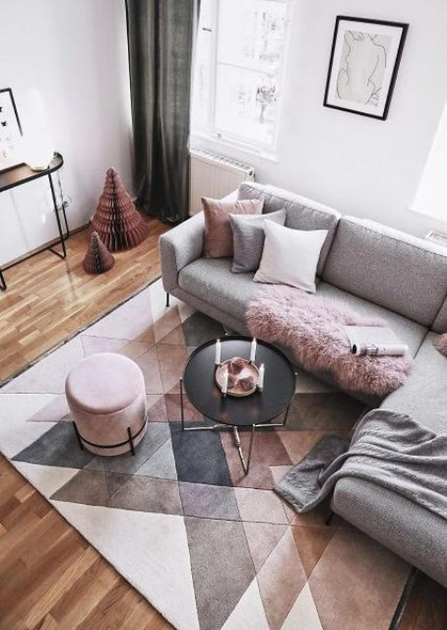 Gray Couch Pink Cushions Glow