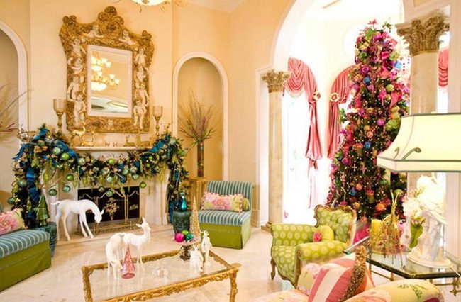 Soft Pink Tree With Gold Accents