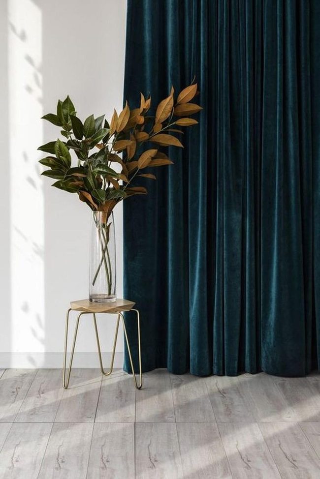 Wooden Stool Teal Shadows Stillness