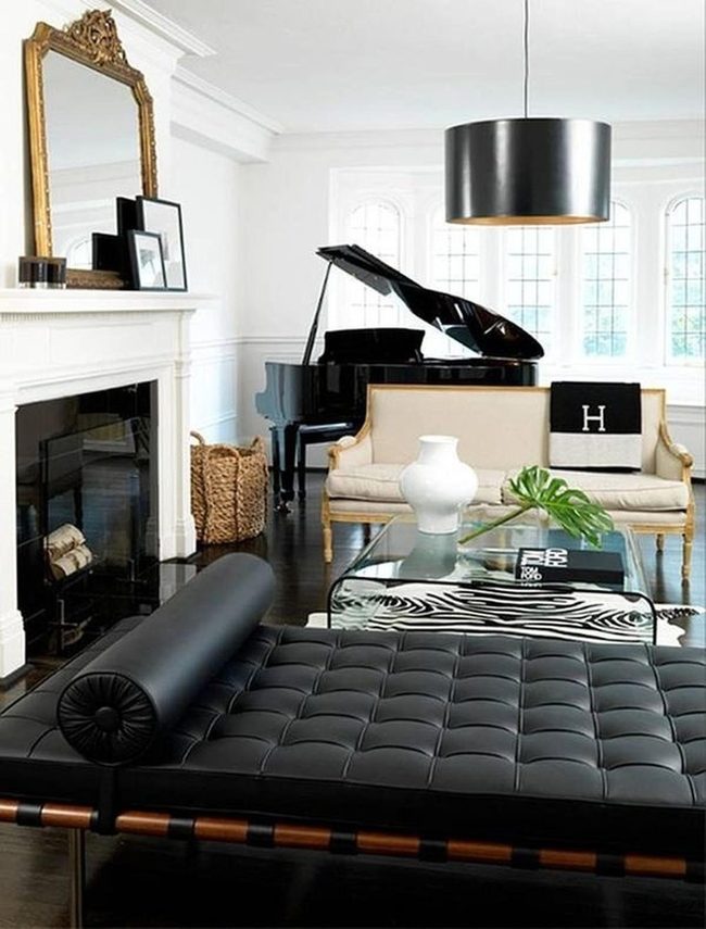 Black Piano Bathed In Sunlight