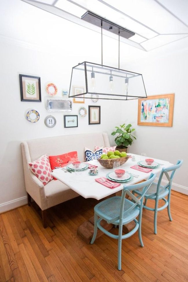Light Blue Chairs With Colorful Pillows