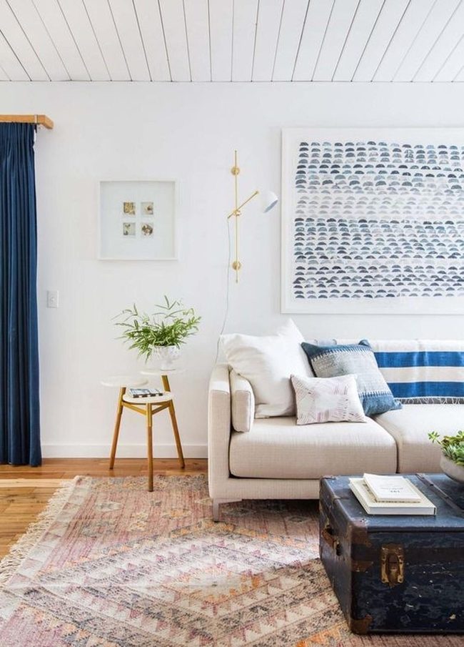 Beige Sofa, Blue Serenity Palette