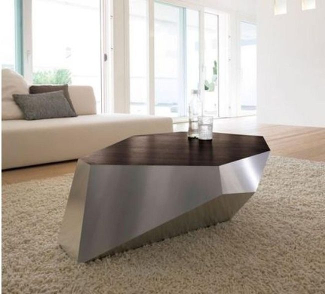 Metallic Wood Table Cream Rug Harmony