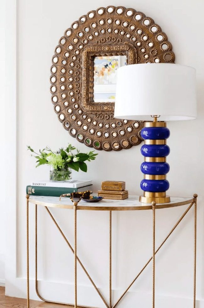 Brass Lamps Golden Entryway