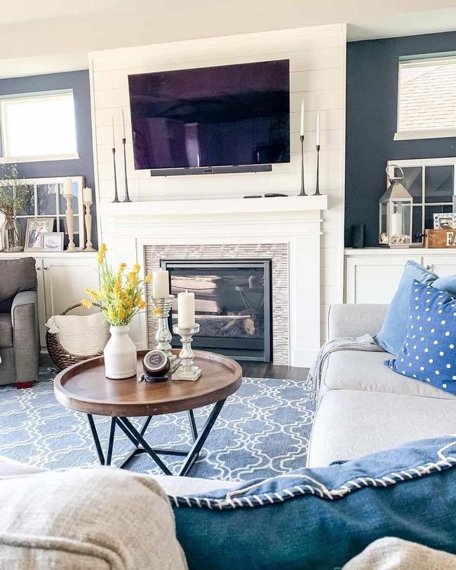 Electric Fireplace Anchors Modern Farmhouse Living