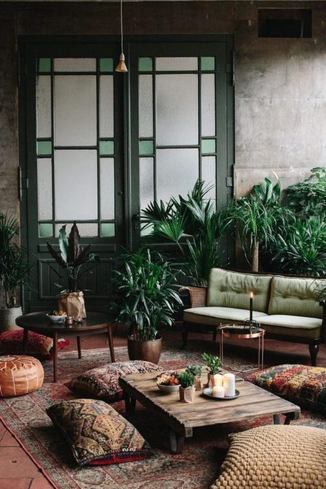 Potted Plants And Cream Cushions