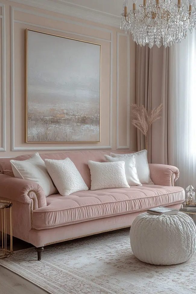 Soft Pink Velvet Statement