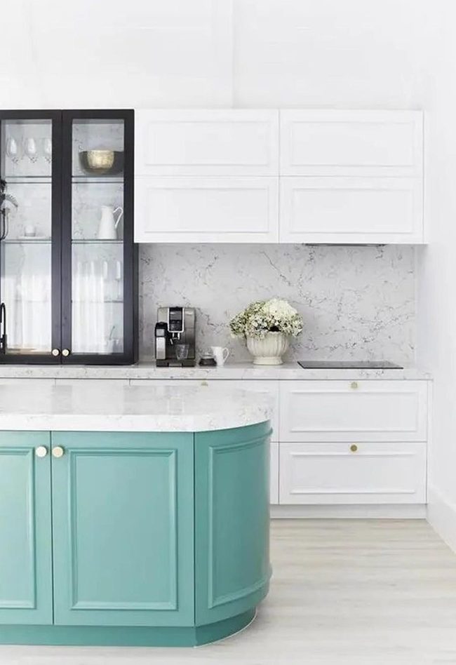 Teal Island Kitchen Statement
