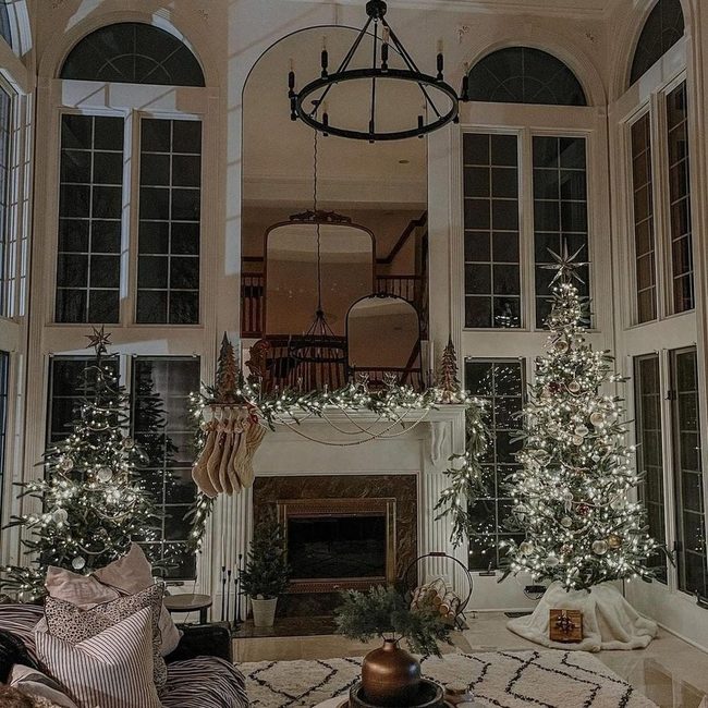 Dual Trees, Mirrored Light, Neutral Glow