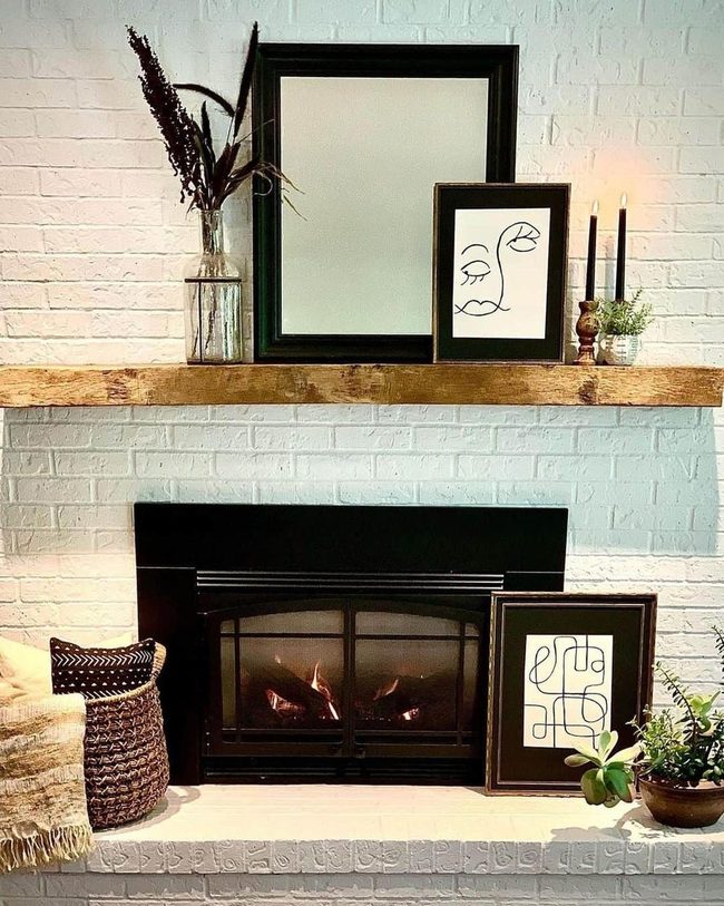 Black Fireplace, White Brick Drama