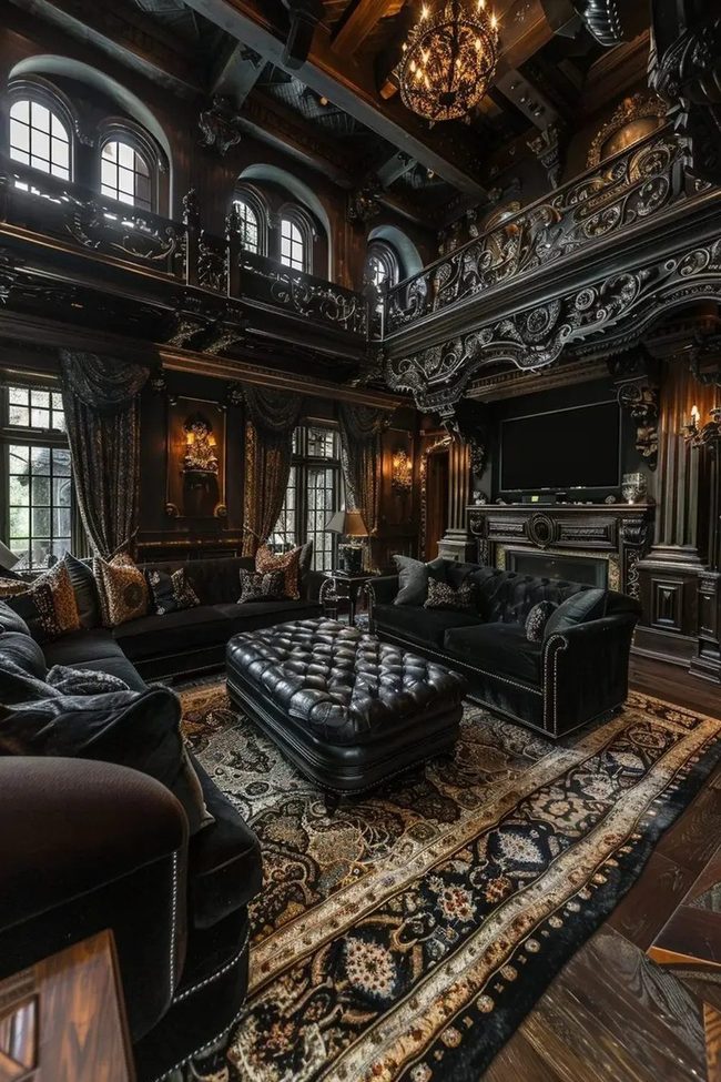 Dark Jewel Gothic Living Rooms
