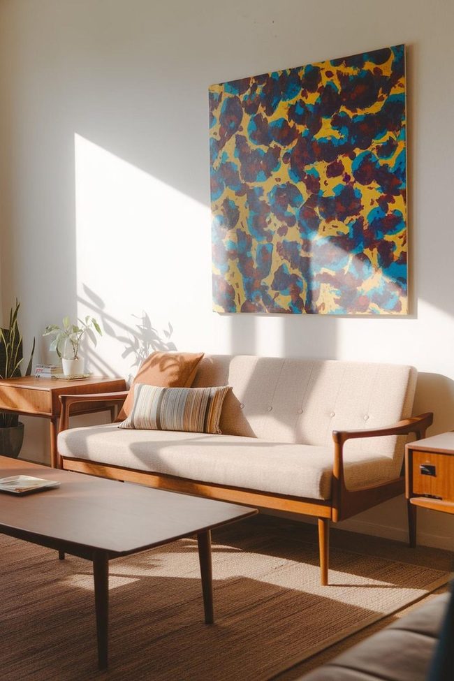 Beige Sofa, Bold Wall Art