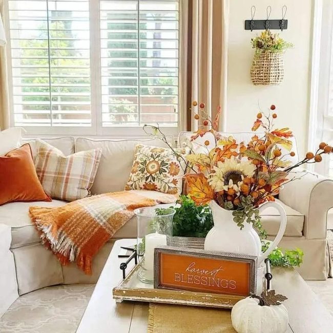 White and Orange Autumn Blooms