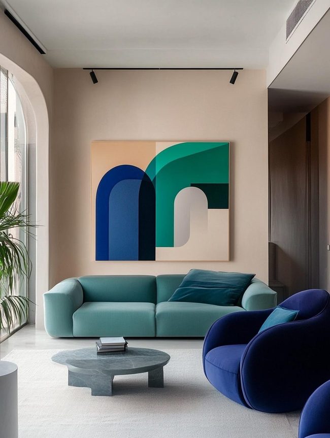 Blue-Green Current Living Spaces