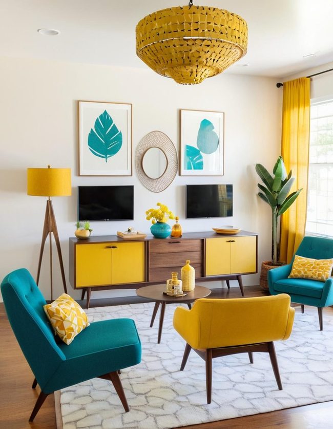 Mid-Century Maple and Mustard Yellow