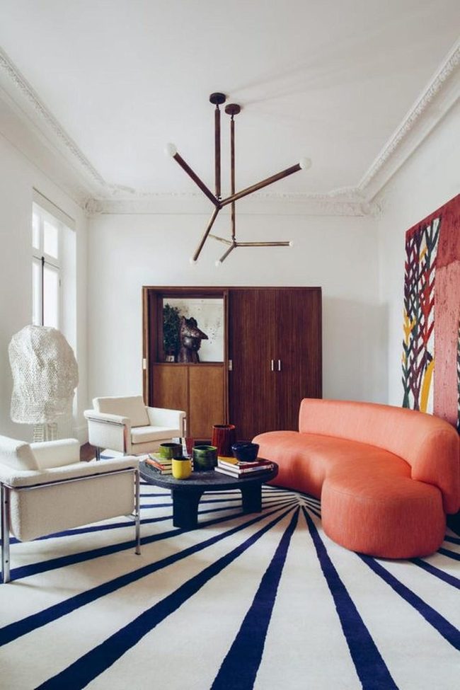Orange Sofa Commands Modern Living