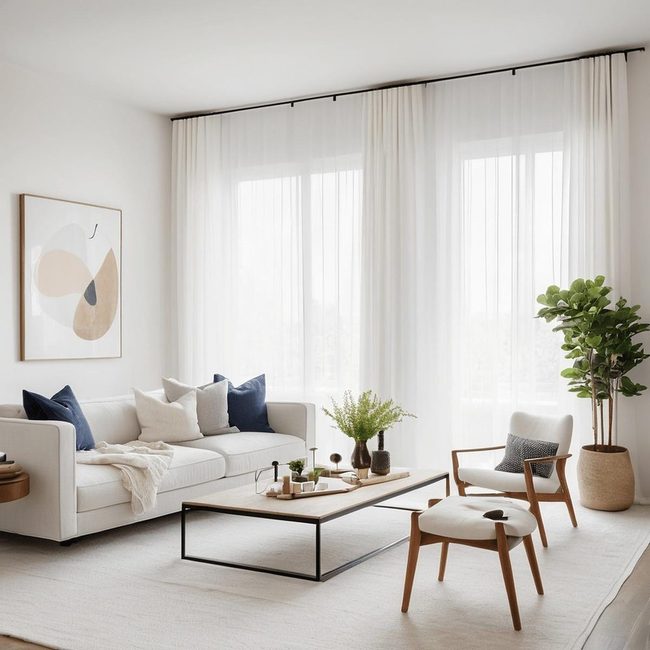 White Curtains Lighting and Space