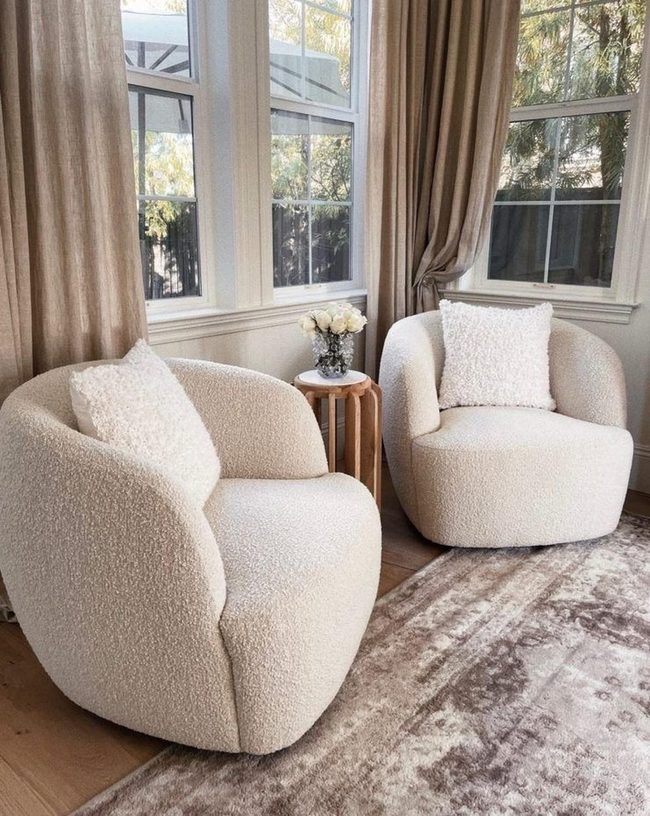 Plush Bouclé Chair Modern Comfort