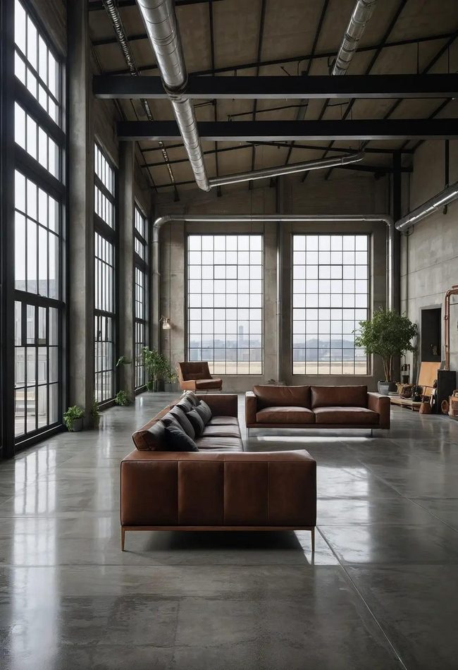 Raw Concrete Industrial Loft Living