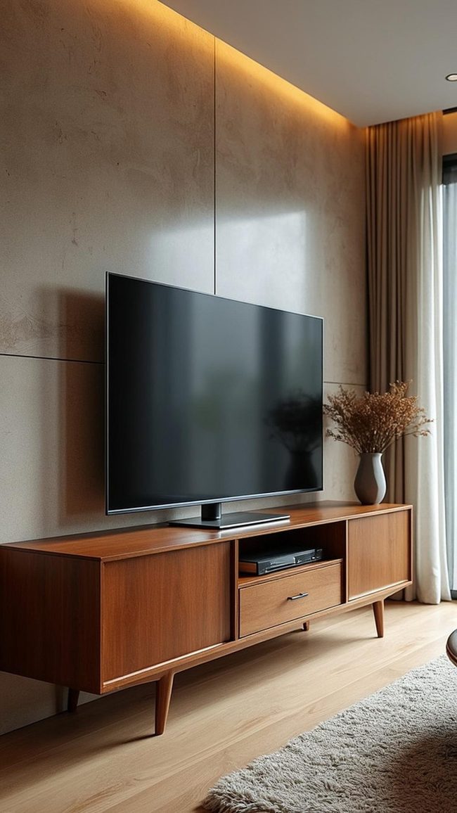 White Mid-Century Tv Cabinet Angles