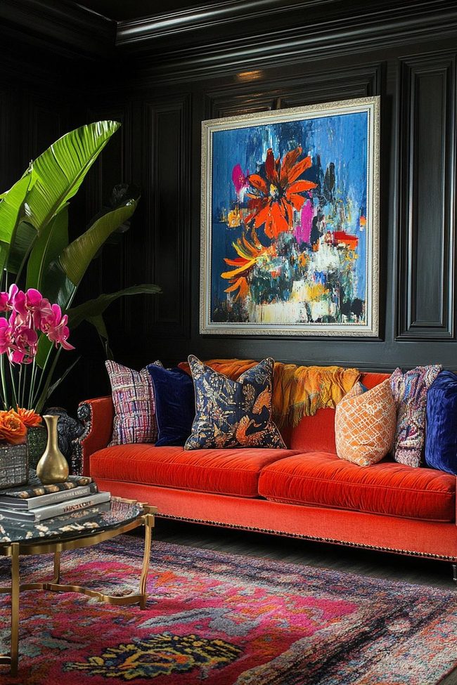 Jewel-Toned Bohemian Living Room