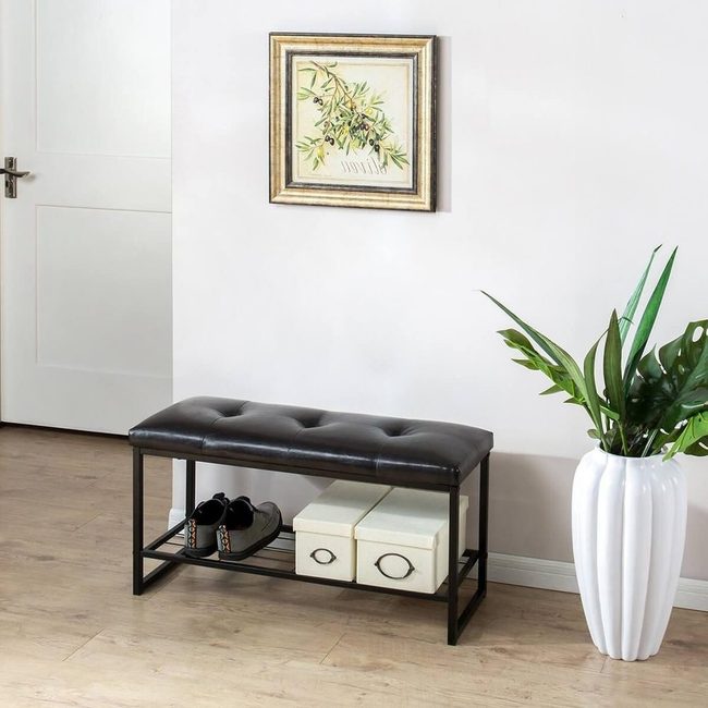Sleek Black Shoe Rack Statement