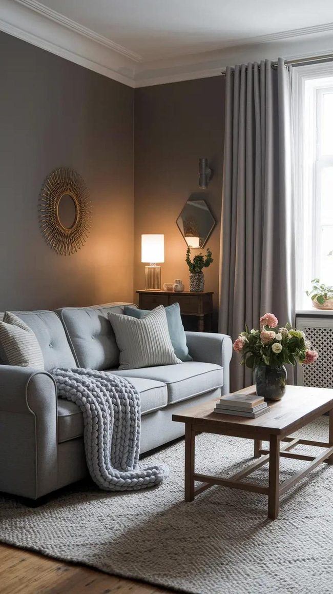 Warm Grey Living Room Comfort