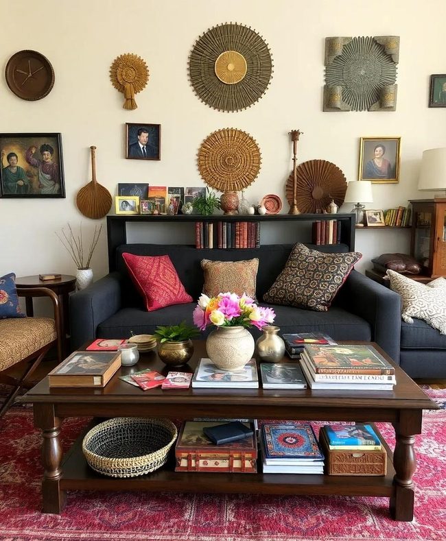 Cultural Artifacts Coffee Table Display