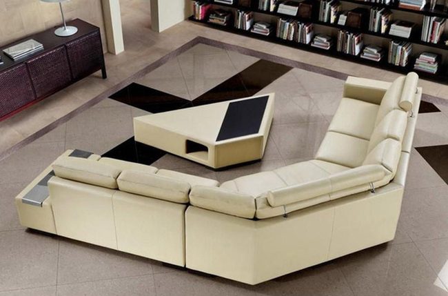 Beige Diamond Coffee Table Statement