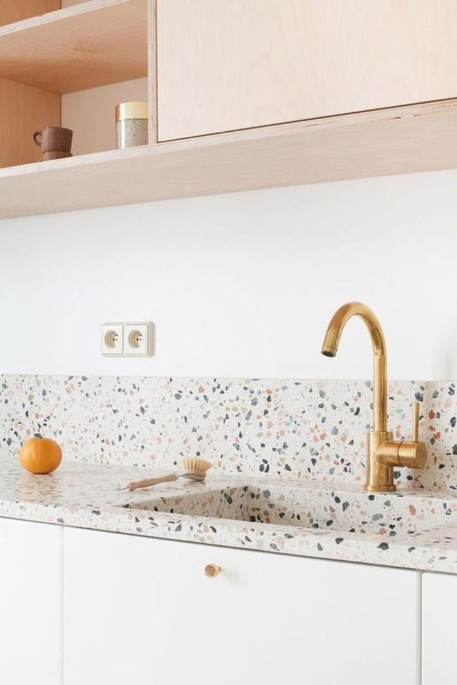 Light Wood Shelves And White Kitchen Calm