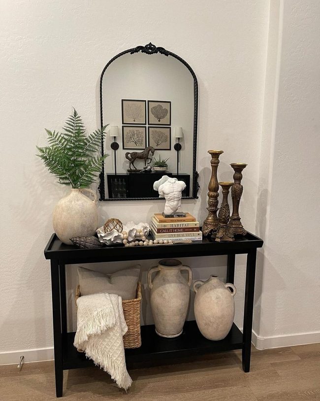Aged Gold Mirror Statement Entry