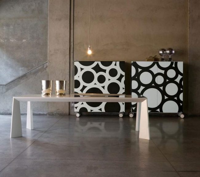Black And White Geometric Cabinets