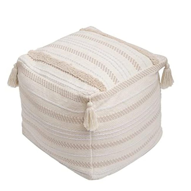 Neutral Square Poufs Flexible Seating