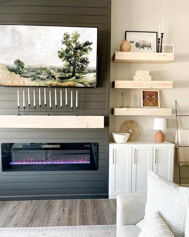 Slate Gray Shiplap Meets White Oak