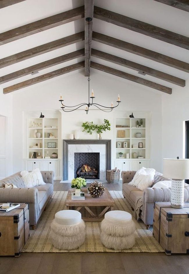 Sunlit Wooden Beams And Cream Comfort