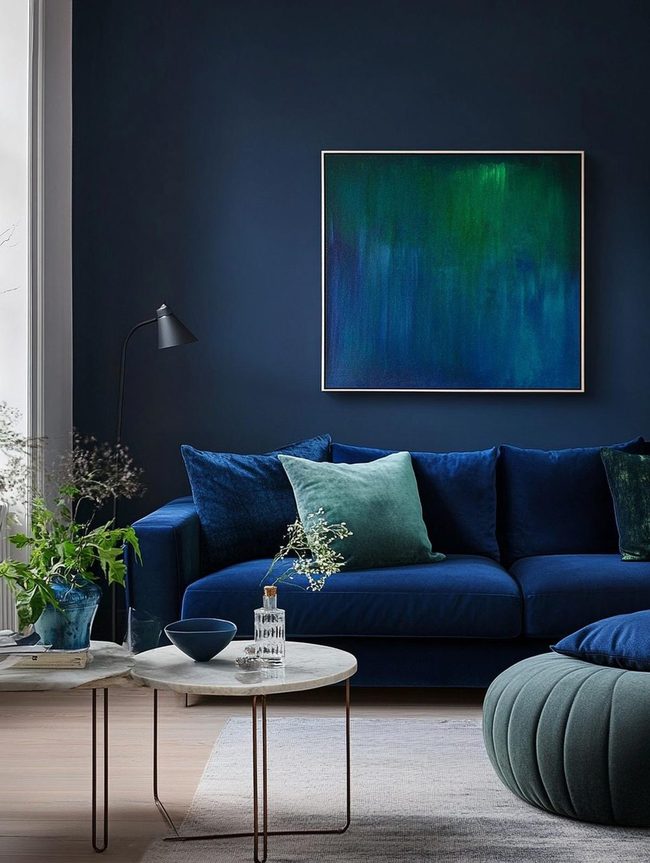 Blue and Green Accent Wall Transformation