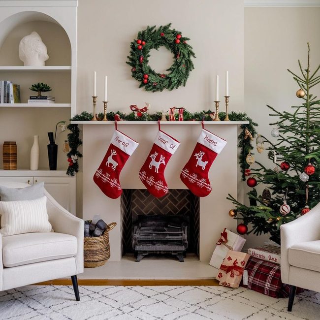 Red and Gold Stockings Transform Spaces