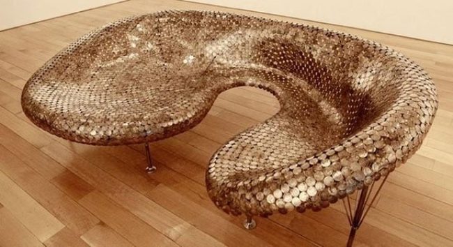 Shimmering Disc Metal Chair