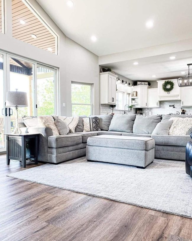 Gray Sectional Modern Living
