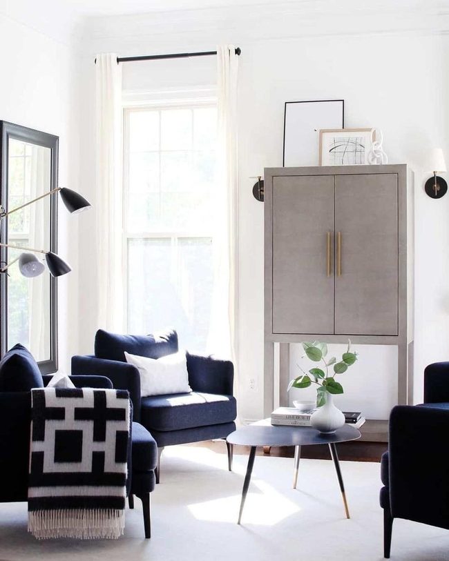 Black Coffee Table Blue Gathering
