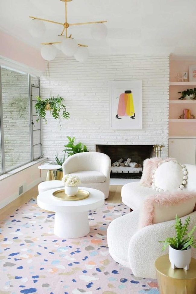 Gold Tables With Modern Art Accents