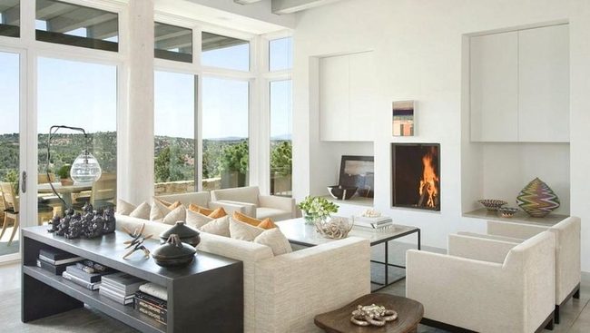 Cream Interior With Forest Views