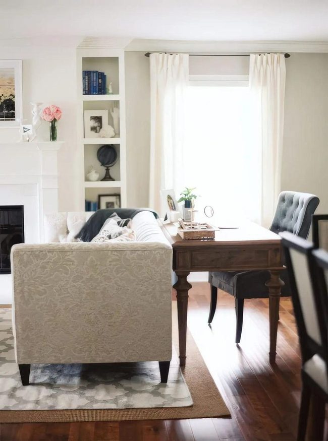 Sunlit Workspace With Pink Florals