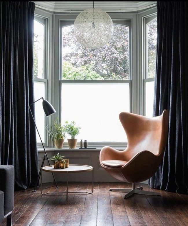 Brown Leather Reading Corner