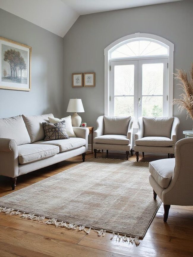 Gray Polypropylene Rug Anchors Space