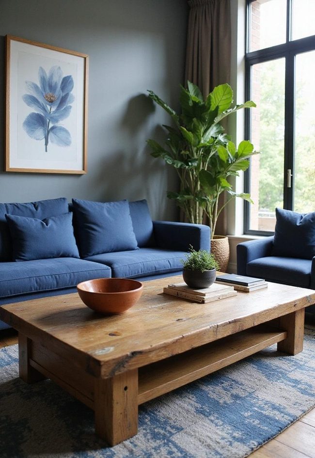 Navy Walnut Living Room Foundation