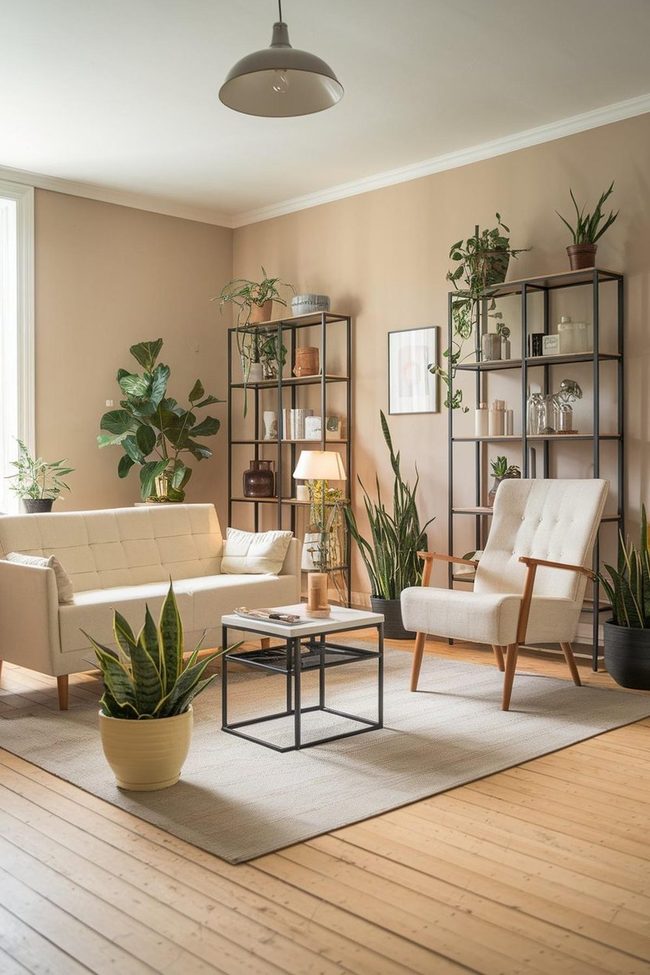 Green Plants Meet Cream Simplicity