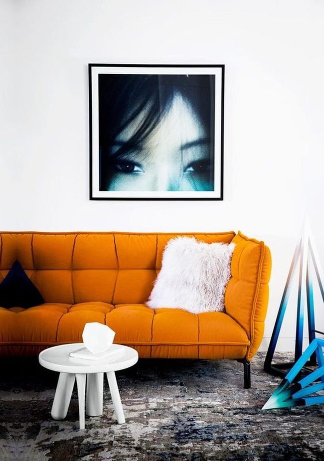 Orange Couches With Geometric Cool