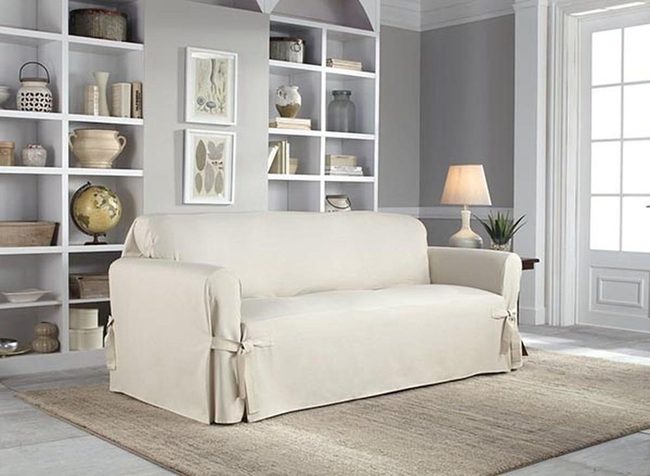 Cotton Slipcovers For Three-Cushion Sofas